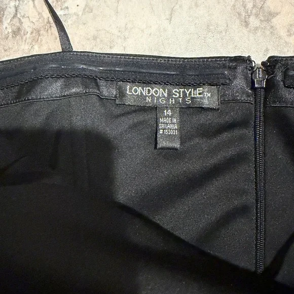 NWT Black Satin Strapless  Dress Size 14 Bridesmaid Cocktail Formal Prom - Picture 4 of 8